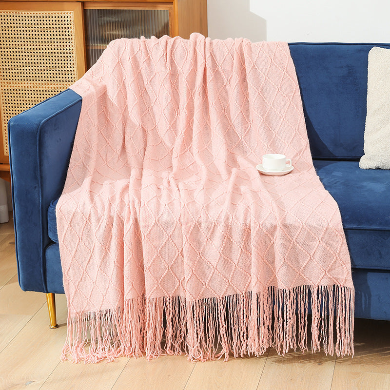 Damer cozy strikket teppe Skanto