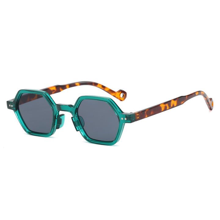 Dame heksagonal solbrille i moderne design med beskyttende linser Skanto