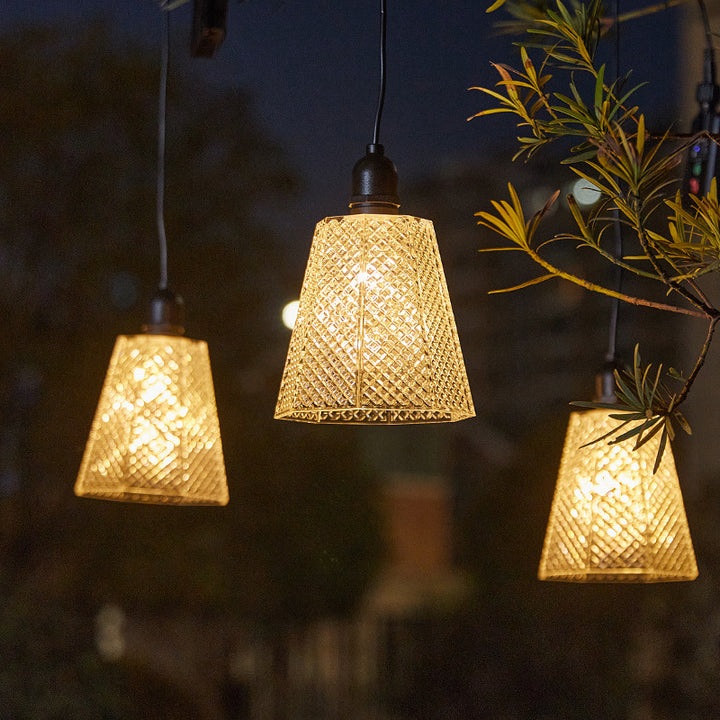 Krystallmønstret solpendellampe USB-oppladbar LED Skanto