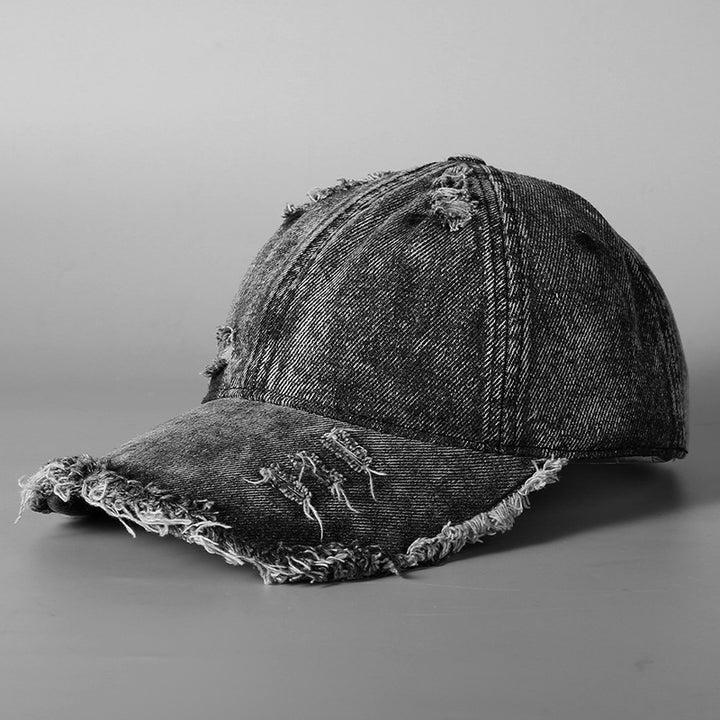 Herre Slitt Vintage Denim Baseball Cap Skanto