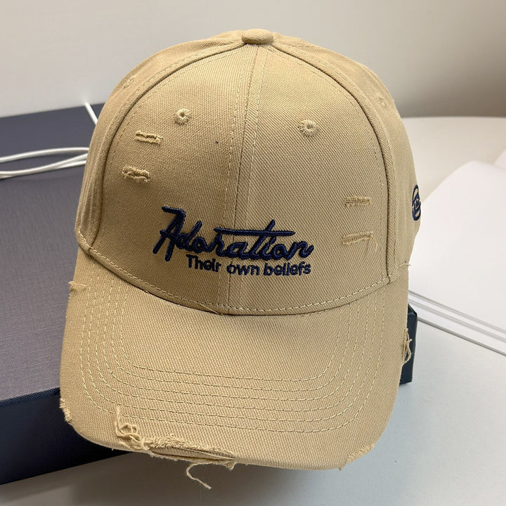 Dame Dame Slittet Brodert Baseball Cap Skanto