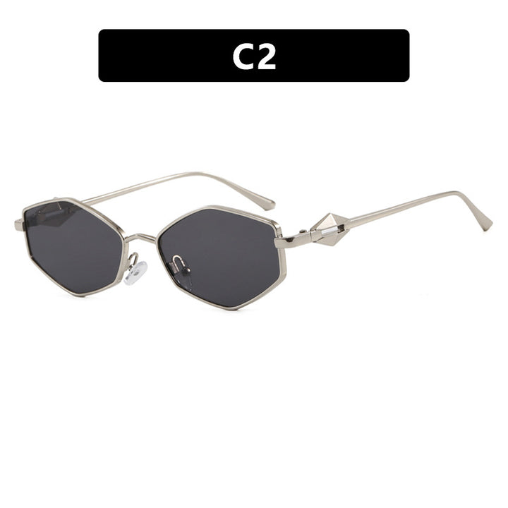 Dame geometrisk solbrille med beskyttende UV-filter og high-end metallramme Skanto