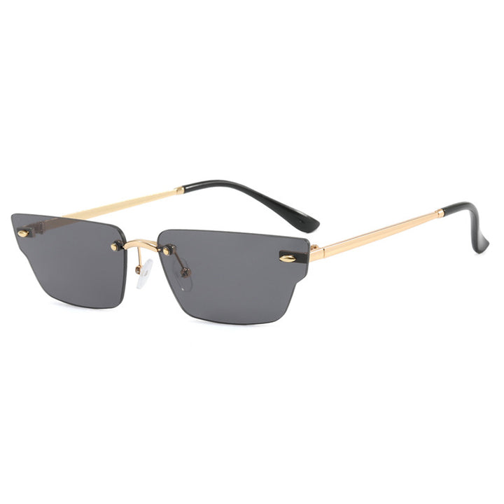 Dame geometrisk solbrille med filigranramme og transparente glass Skanto