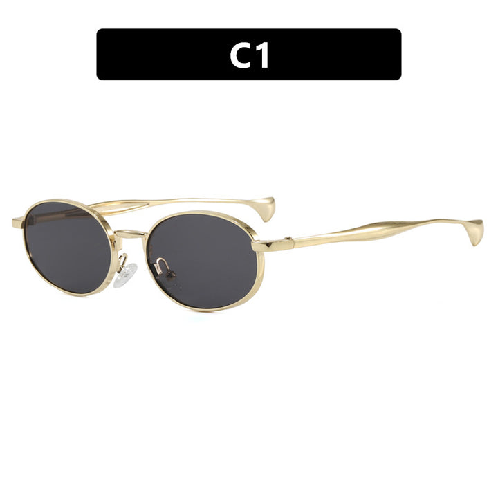 Dame robust rund solbrille med speilglass Skanto