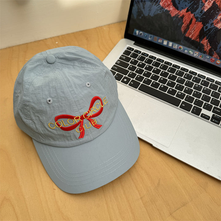 Kvinne Brodert Sløyfe-Detalj Baseball Caps Skanto