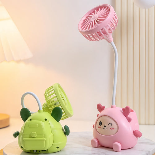 Dame skrivebordslampe med integrert mini-vifte Skanto