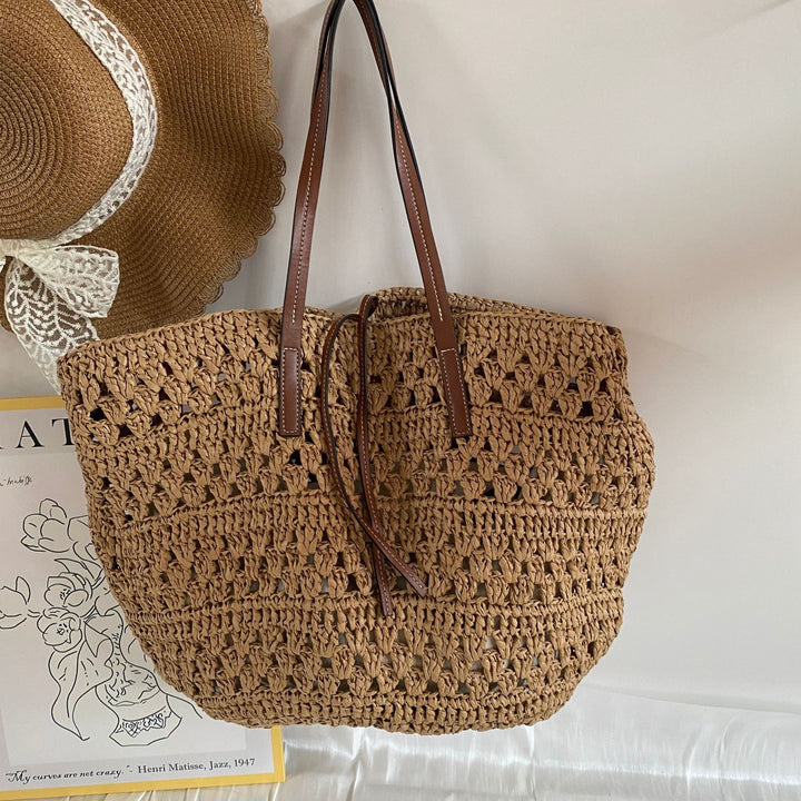 Håndlaget bast totebag Skanto