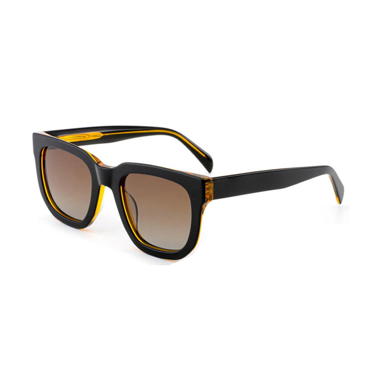Dame trendy solbriller med robust plastramme og brune glass Skanto