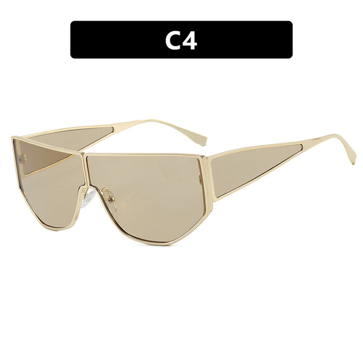 Dame trendy oversized solbriller med markant geometrisk design Skanto