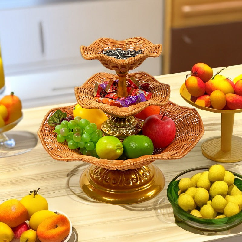 Damer elegant Tablettstativ laget av flettet materiale Skanto