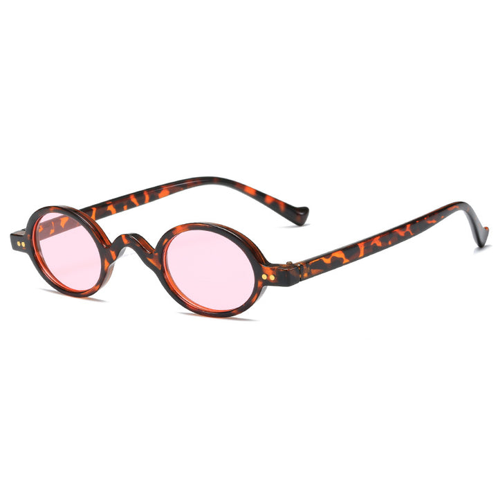 Dame rund solbrille i retrostil Skanto