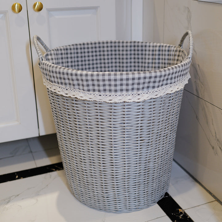 Vaskekurvsett laget av flettet materiale Skanto