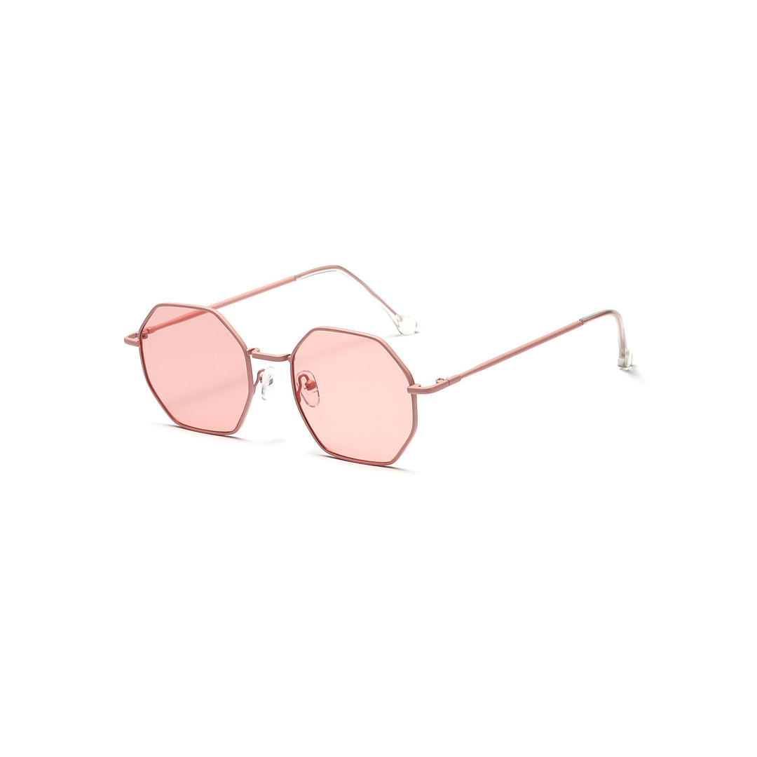 Dame oktagonal solbrille med elegante metallaksenter Skanto