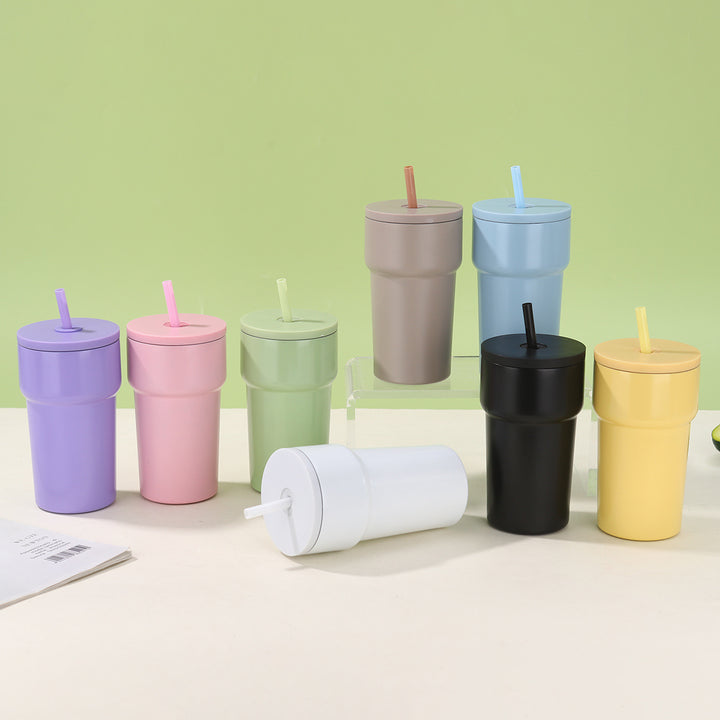 Unisex Isolert Drikkebecher med Støvbeskyttelseslokk og Strå Skanto