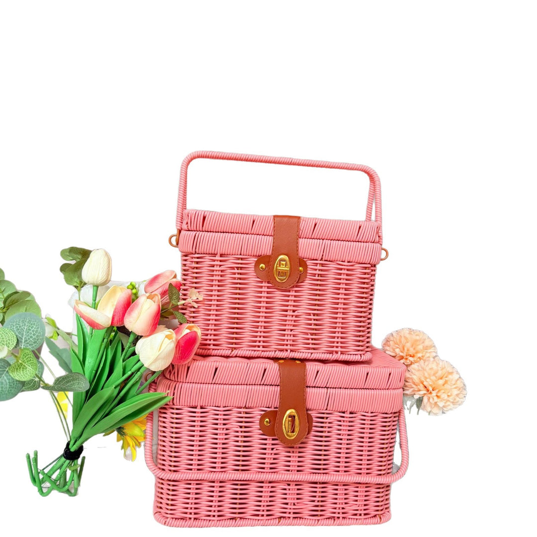Dame Håndlaget Rattan Piknikkurv Skanto
