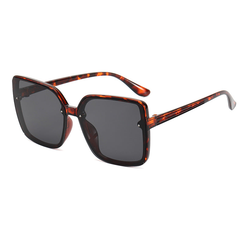 Dame Oversized-firkantet solbrille med kontrasterende ramme Skanto