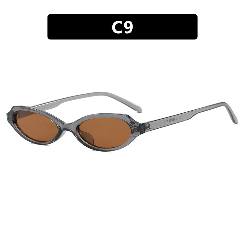 Damer elegante solbriller i stilig oval design Skanto