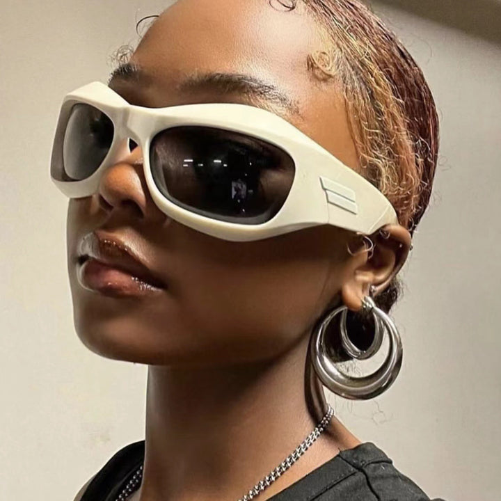 Dame Retro-solbriller i trendy skjolddesign Skanto