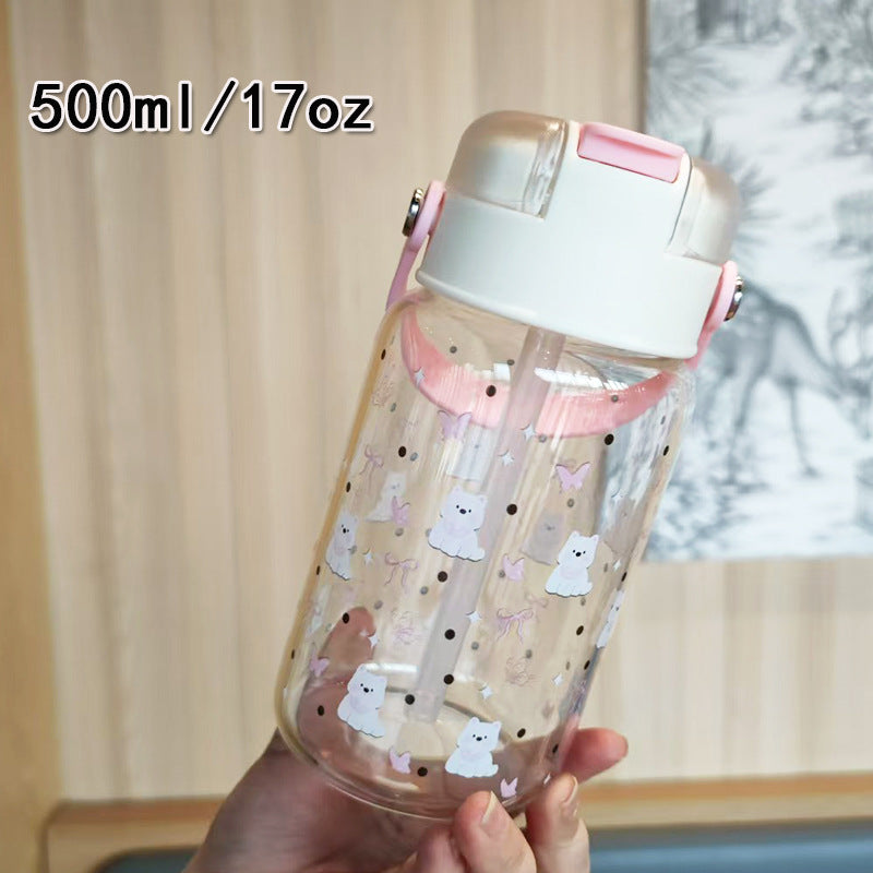 Dame kreativ drikkeflaske med integrert silikon bæresnor Skanto