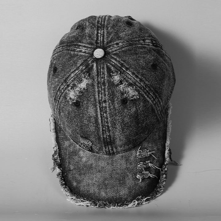 Herre Slitt Vintage Denim Baseball Cap Skanto