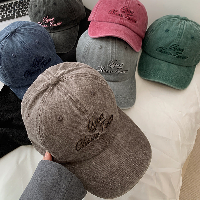 Kvinners broderte vintage caps Skanto