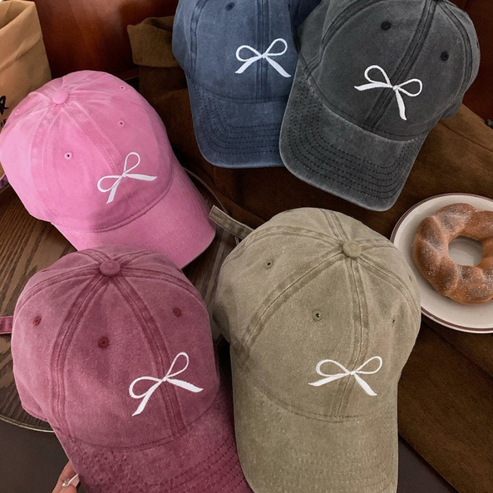 Kvinnemers Brodert Sløyfe Detalj Justerbar Baseball Caps Skanto
