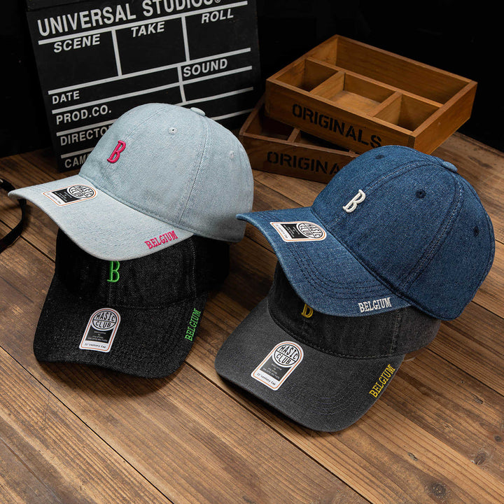 Herre Denim Brodert Baseball Caps Skanto