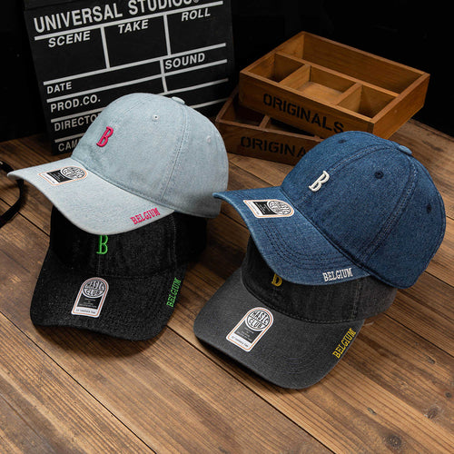 Herre Denim Brodert Baseball Caps Skanto