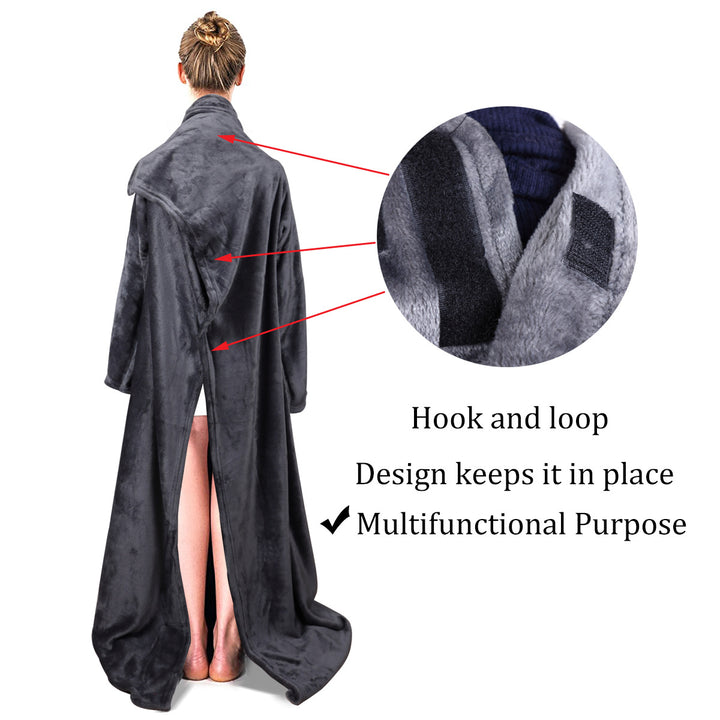 Dame luksus fleece pysjamas med praktisk frontlomme Skanto