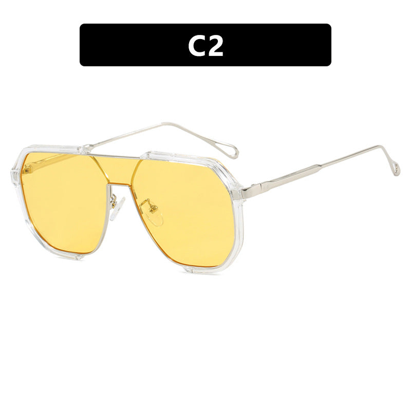 Dame geometrisk solbrille med spesiell ramme og UV-beskyttelse Skanto
