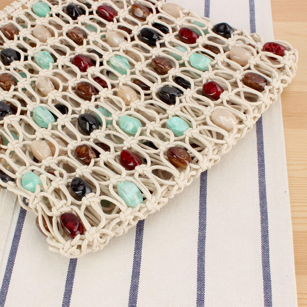 Fashionable Handbag in Creative Net Design with Colorful Accents Skanto