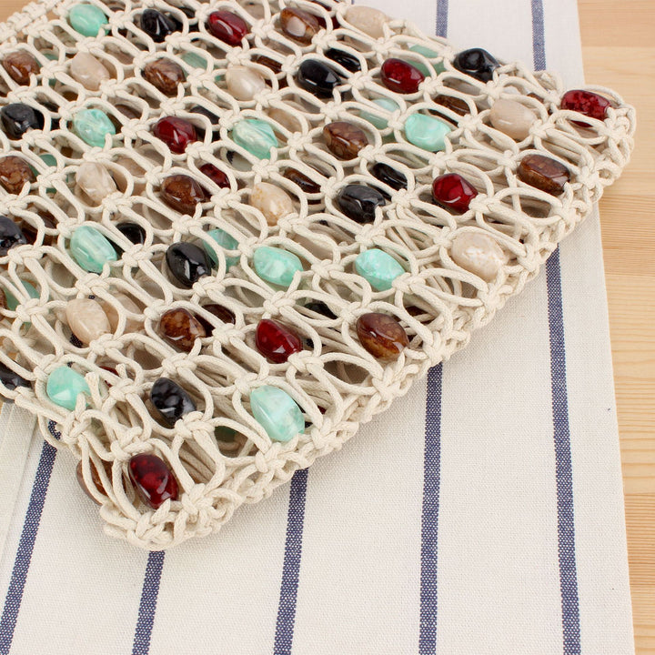 Handbag with colorful jewelry element Skanto