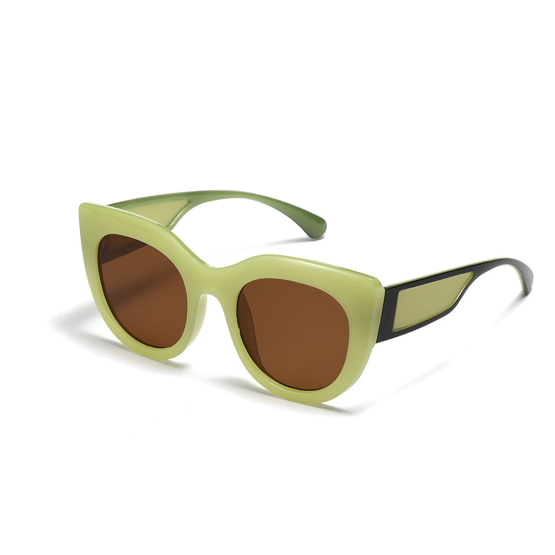 Dame trendy Cat-Eye solbriller med brede UV-beskyttende glas Skanto