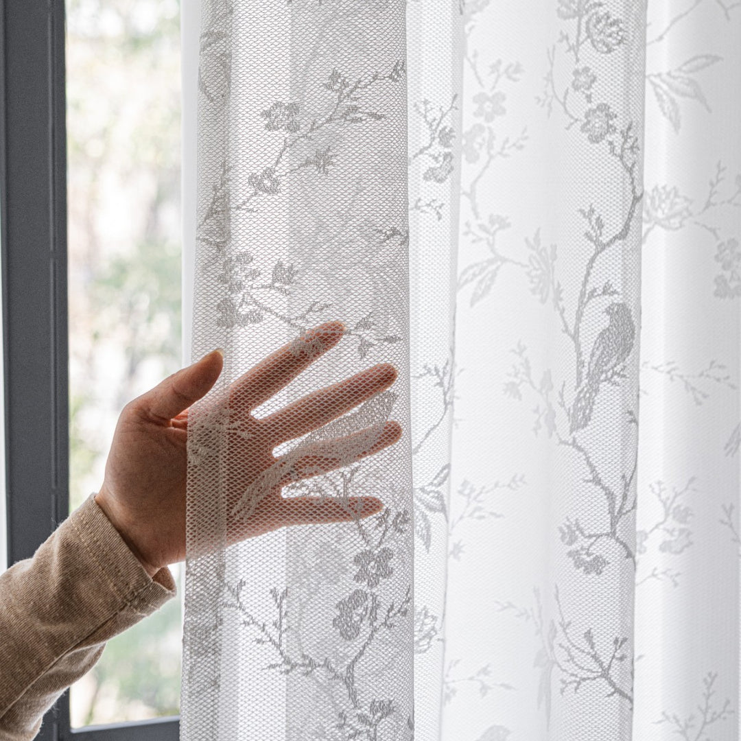 WoLace Brodert Gjennomsiktig Gardin Skanto