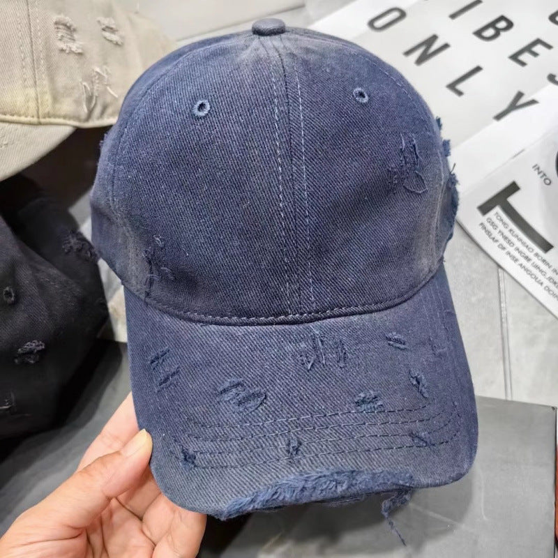 Herre Slitt Denim Baseball Caps Skanto