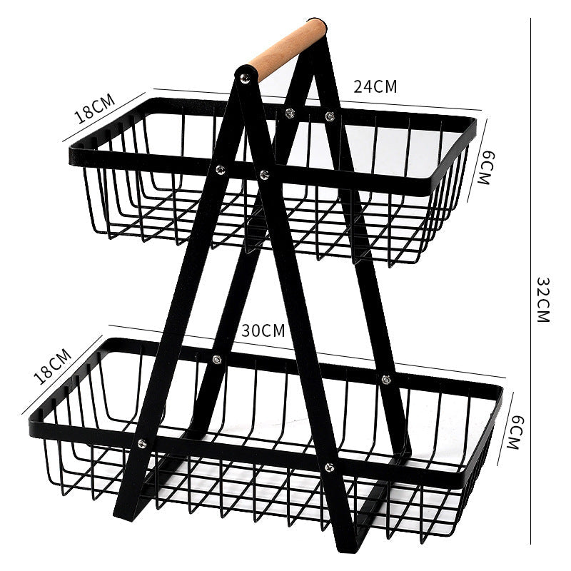 Robust To-Tier Metalloppbevaringskurv Skanto