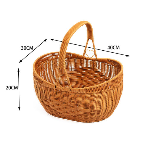 Dame Håndlaget Rattan Handlekurv Skanto