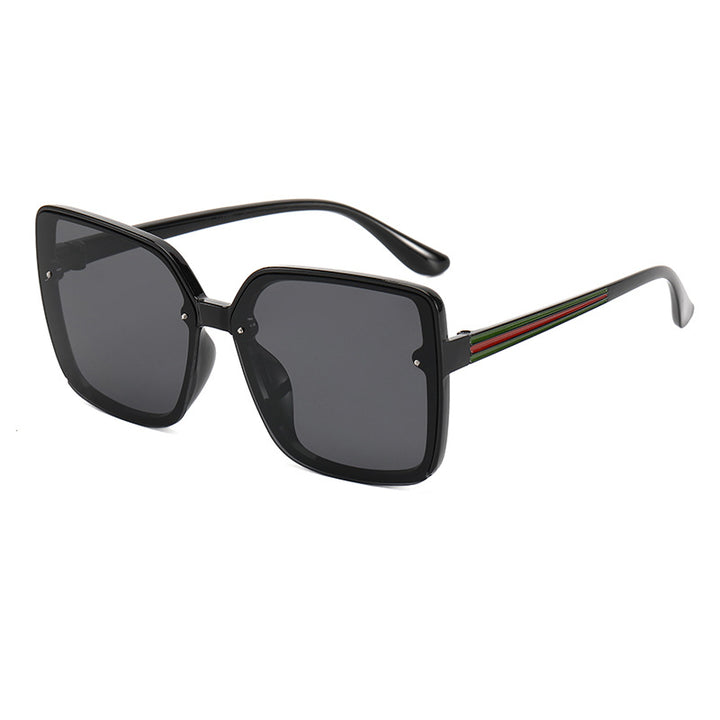 Dame Oversized-firkantet solbrille med kontrasterende ramme Skanto