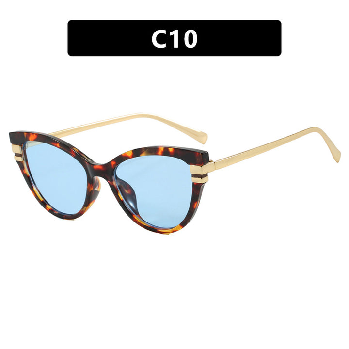 Damer Cat-Eye solbrille med elegante metallakenter Skanto