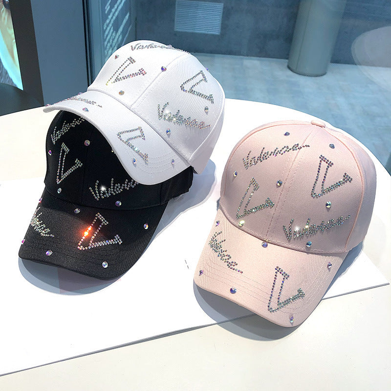 Kvinne Rhinestone Accentuerte Justerbare Baseball cap Skanto