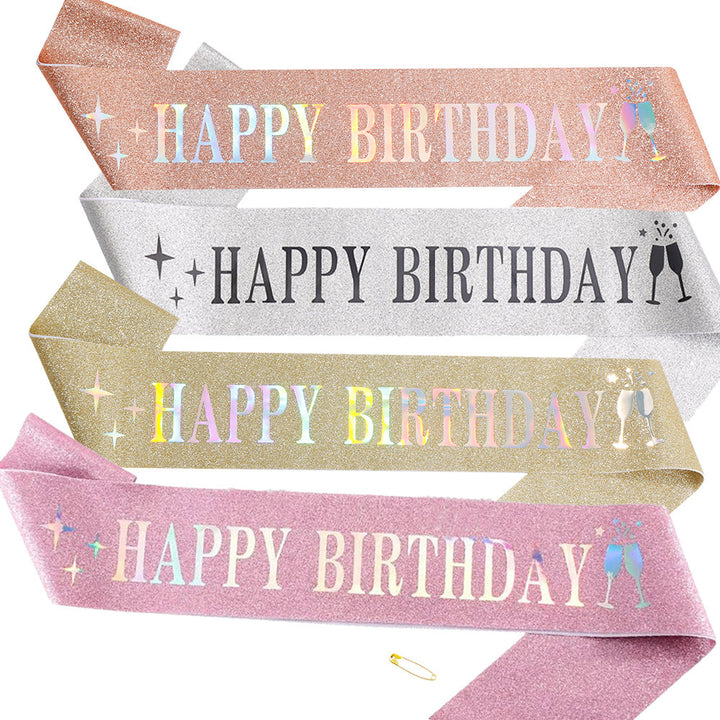 Dame Funkenkrone med "Happy Birthday" skrift Skanto