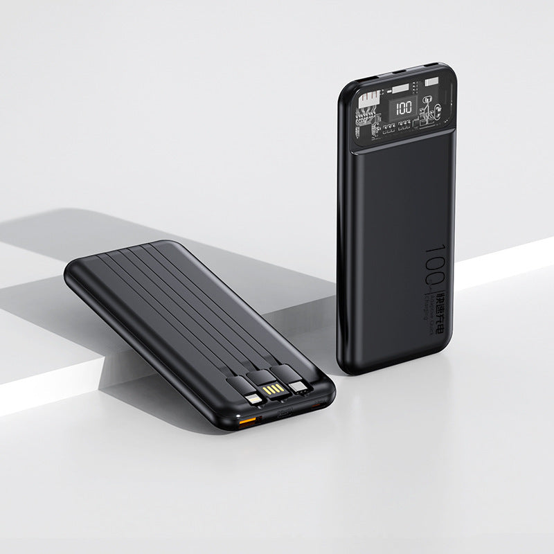 Bærbar powerbank med multifunksjonelt kabelsystem og digital skjerm Skanto