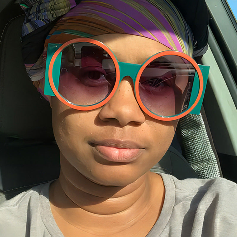 Dame oversized solbrille med kvadratisk ramme og UV-beskyttelse Skanto