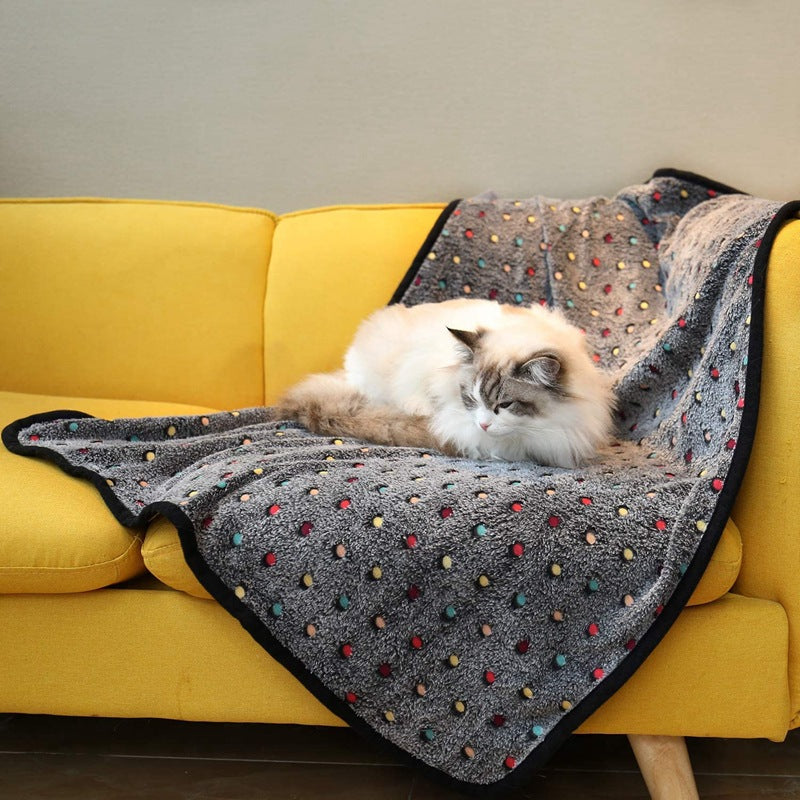 Damen Fluffy Kosedekke med fargerik prikkedesign Skanto