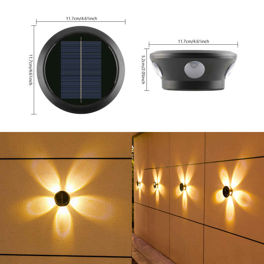 Utendørs solvegglys multi-stråle LED dekorativt aksent Skanto