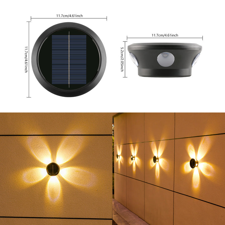 Utendørs solvegglys multi-stråle LED dekorativt aksent Skanto