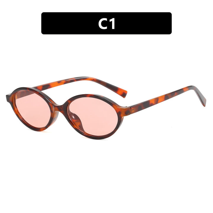 Dame moteriktig solbrille med unikt ovalt design Skanto
