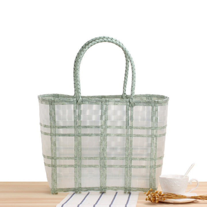 Tote bag with transparent window and braided handles Skanto