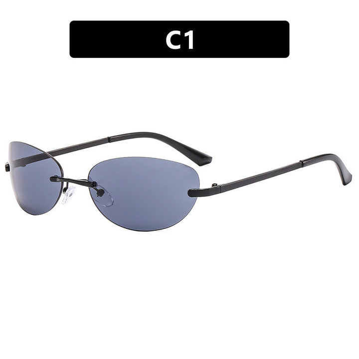 Dame moteriktig solbrille i elegant halvramme-B design Skanto