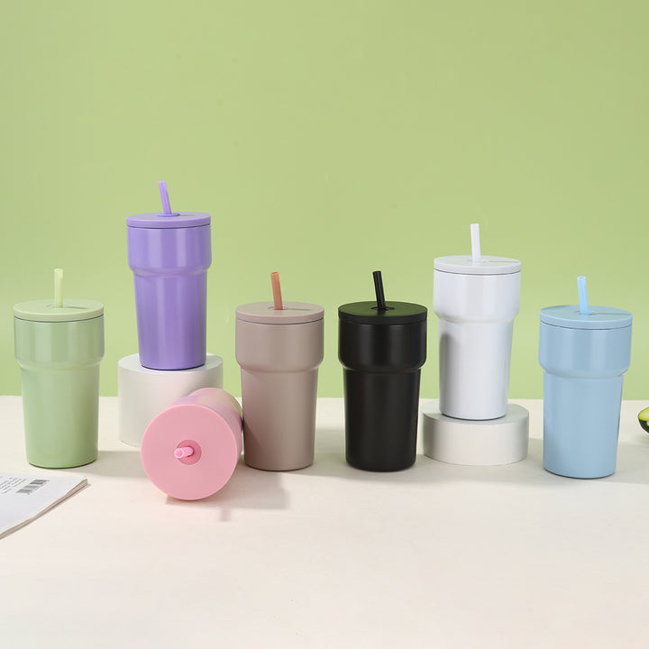 Unisex Isolert Drikkebecher med Støvbeskyttelseslokk og Strå Skanto